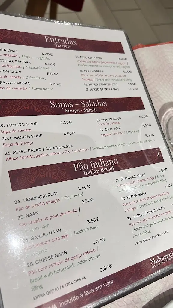 Menu_Maharani (Praia da Areia Branca)_Lourinhã_image_1