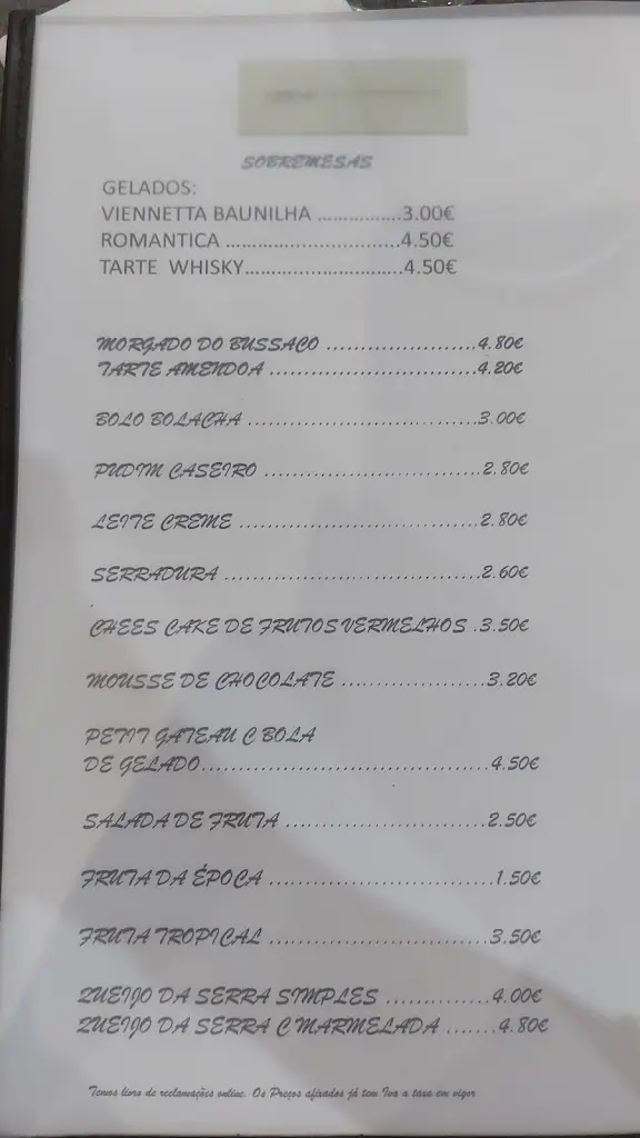 Menu_Restaurante Lourenços_Luso_immagine_4