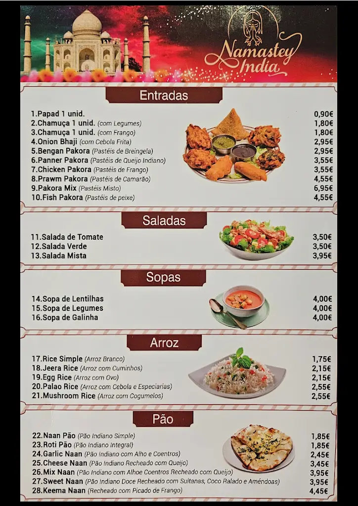 Menu_NAMASTEY INDIA_Massamá_immagine_1