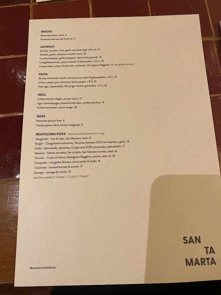 Menu_Santa Marta Mediterranean Restaurant Lisbon_Lisbon_image_3