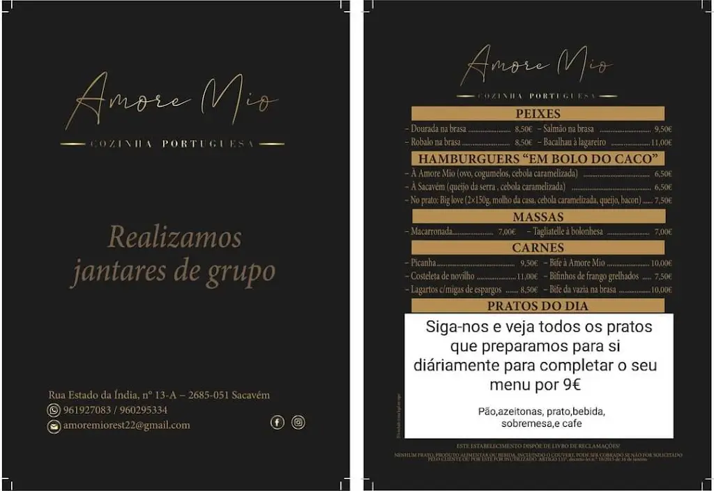 Menu_Amore Mio Cozinha Portuguesa_Prior Velho_immagine_1