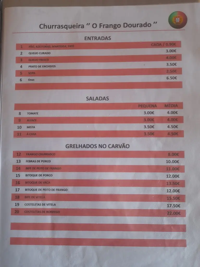 Menu_Restaurante Churrasqueira O Frango Dourado_São Bartolomeu_immagine_4