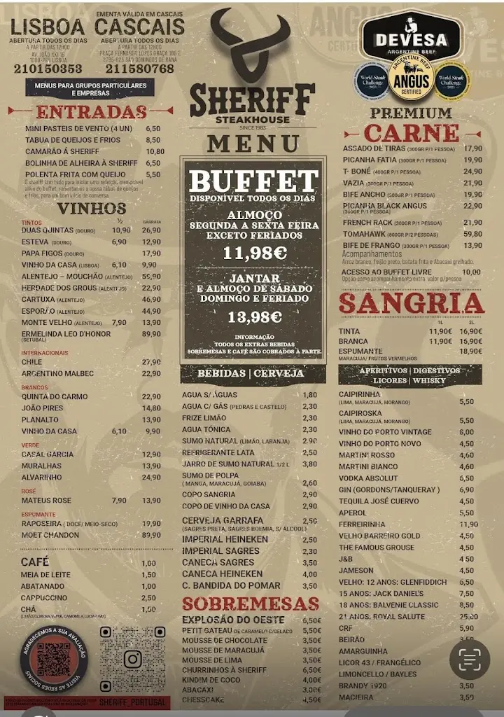 Menu_Sheriff Steakhouse Tires_São Domingos de Rana_immagine_1