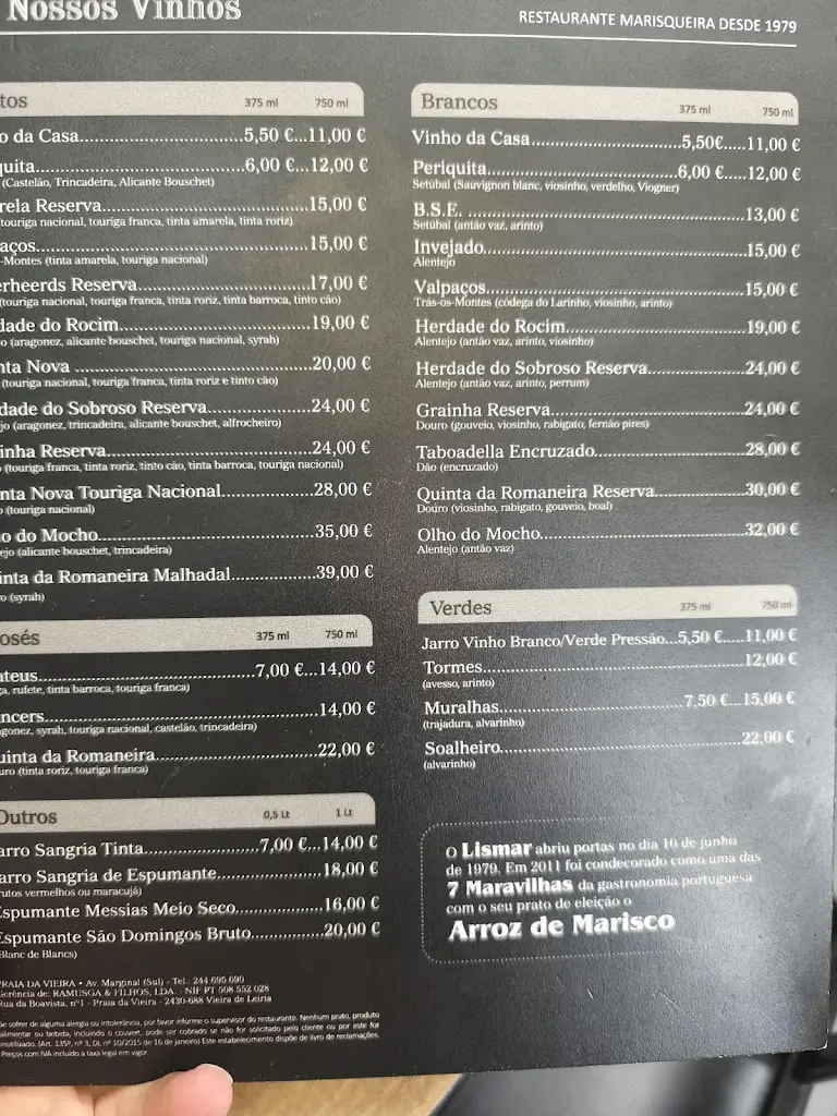 Menu_Restaurante Marisqueira Lismar_Vieira de Leiria_immagine_3