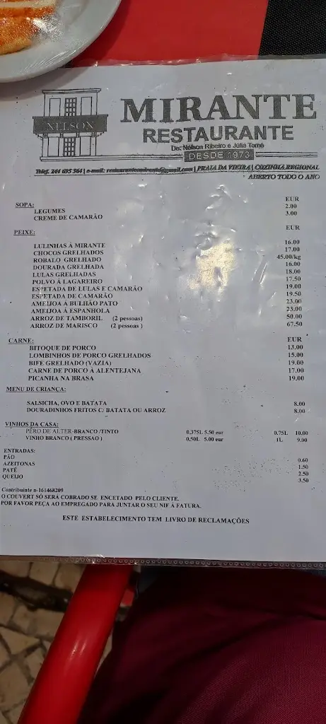 Menu_Restaurante O Mirante_Vieira de Leiria_immagine_1