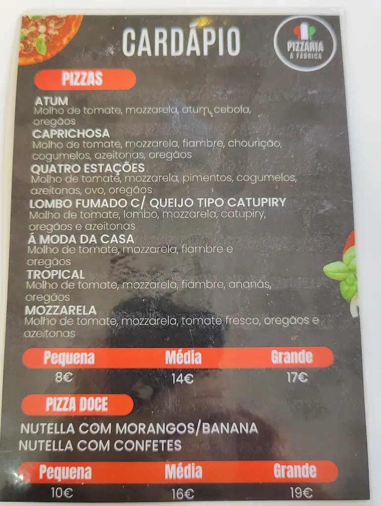 Menu_A Fábrica Pizzaria_Vieira de Leiria_immagine_3