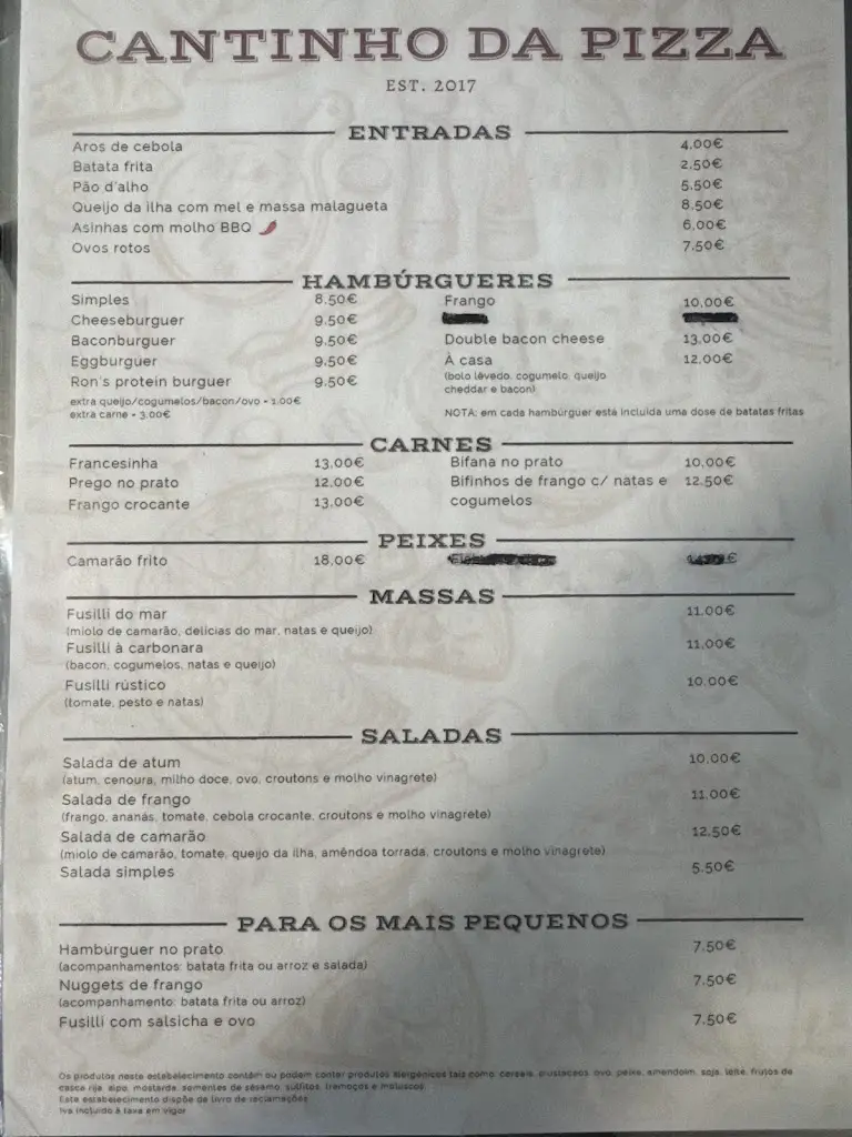 Menu_O Cantinho da Pizza_Calheta de São Jorge_immagine_2