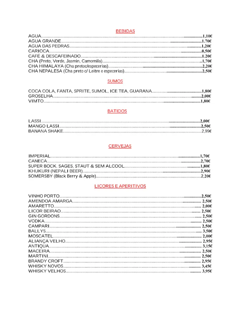 Menu_Little Nepal restaurants_Sacavém_immagine_4