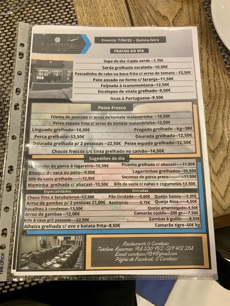 Menu_O Condesso_Sacavém_immagine_3