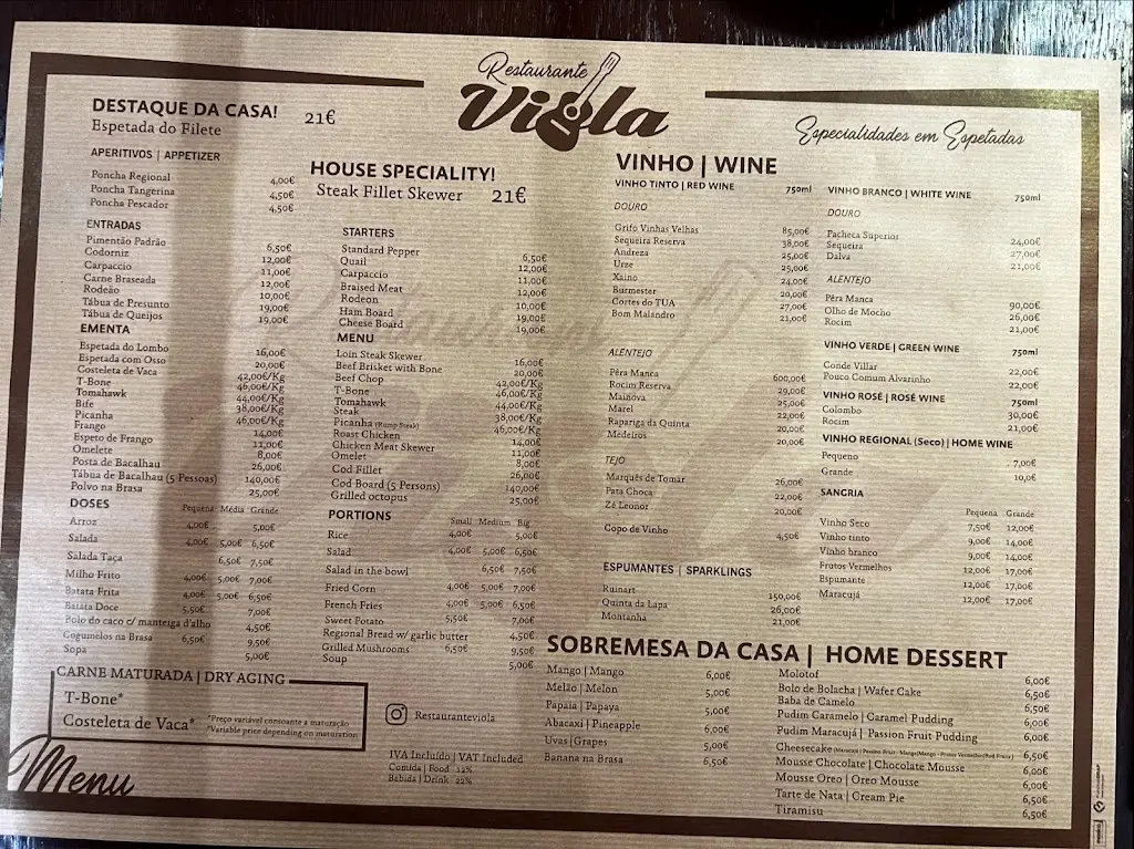 Menu_Viola restaurant_Câmara de Lobos_immagine_2