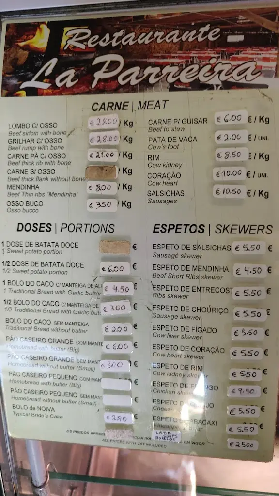 Menu_Restaurante La Parreira_Campanário_imagen_3