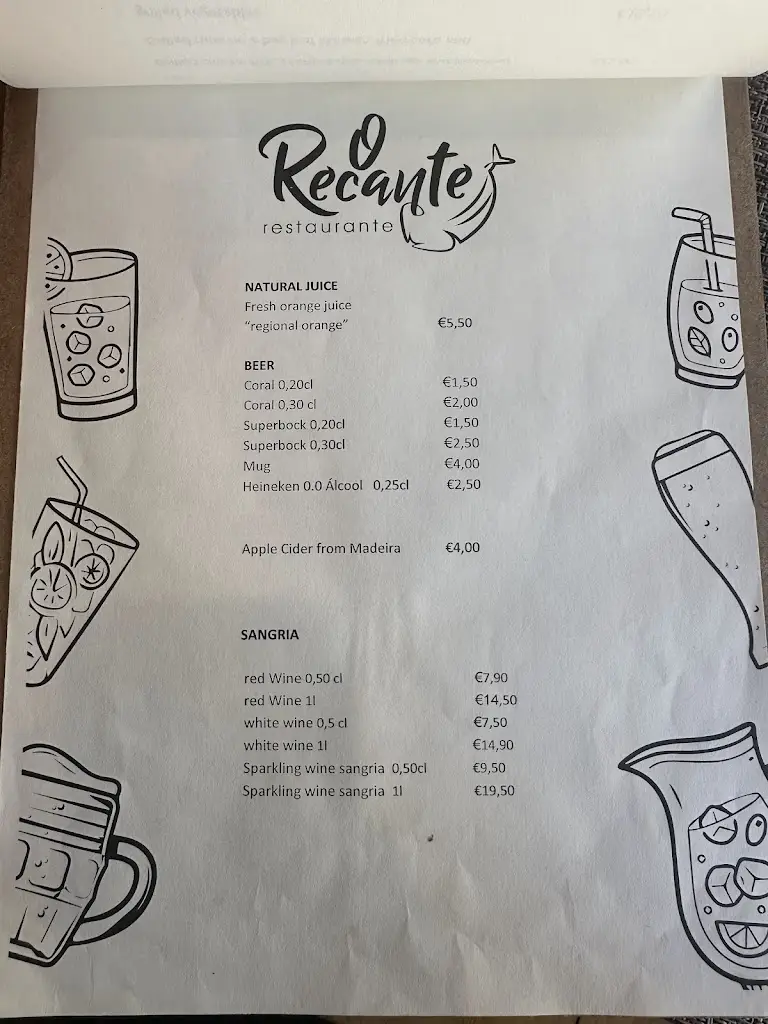 Menu_Restaurante O Recante_Caniçal_imagen_2