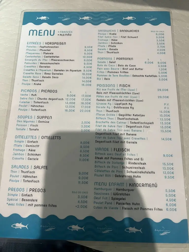Menu_Aquarium restaurant_Caniçal_image_3