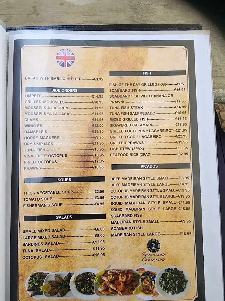 Menu_Restaurante Cabrestante_Caniçal_immagine_1