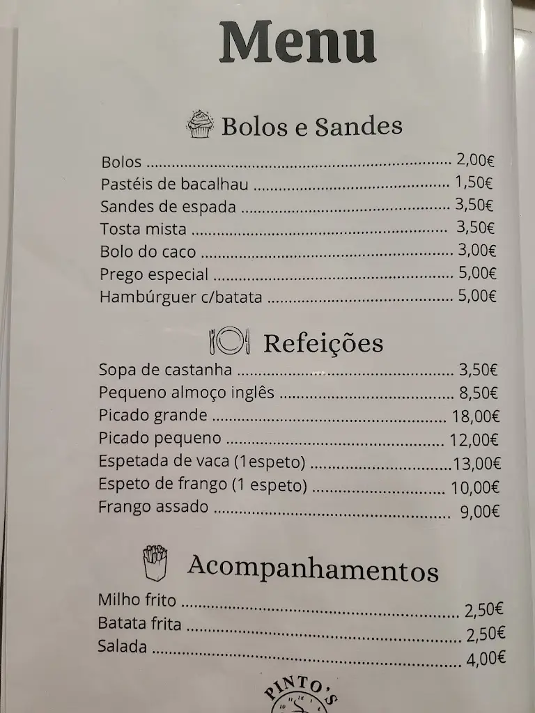 Menu_Pinto's Clock Café_Curral das Freiras_imagen_1