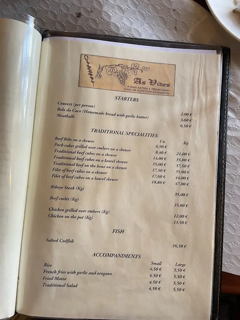 Menu_As Vides Restaurant_Curral das Freiras_immagine_2