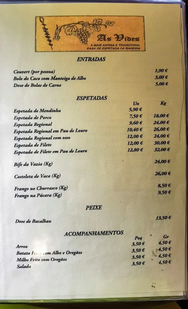 Menu_As Vides Restaurant_Curral das Freiras_immagine_4
