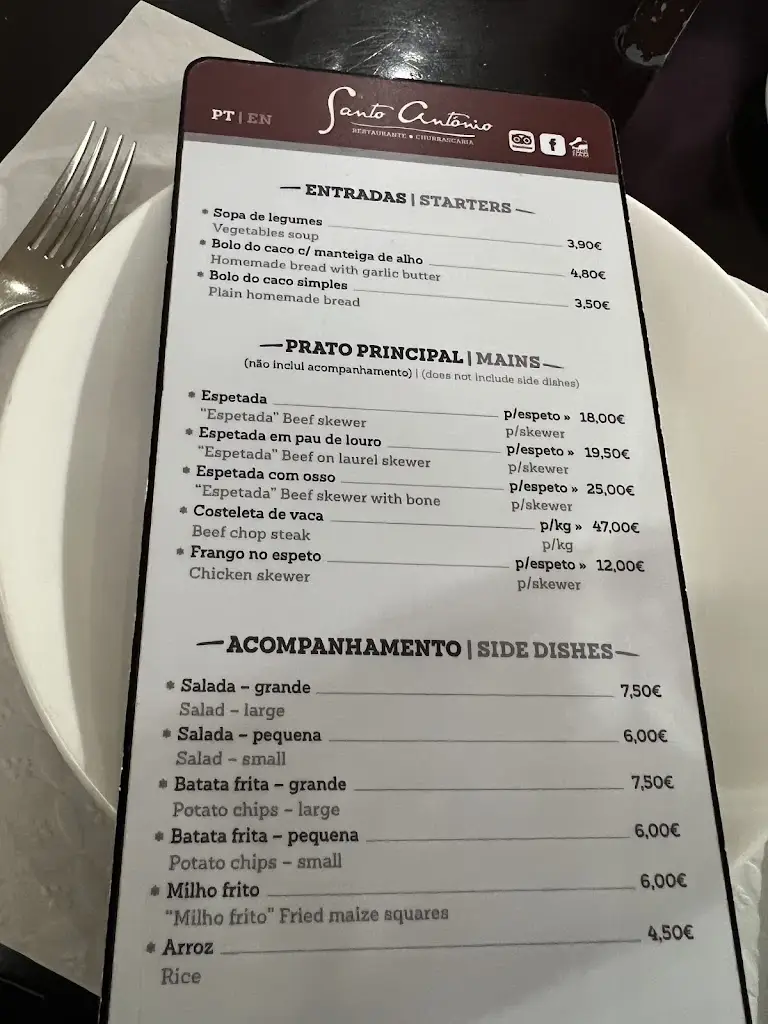 Menu_Restaurante Santo António_Curral das Freiras_imagen_3