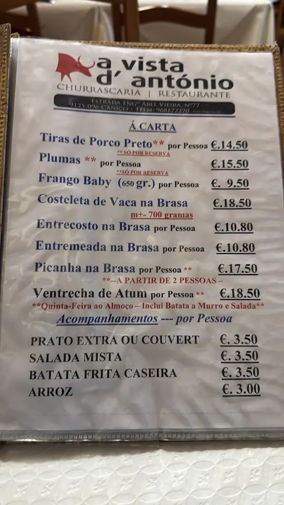 Menu_Vista Do Antônio Restaurant_Caniço_immagine_1
