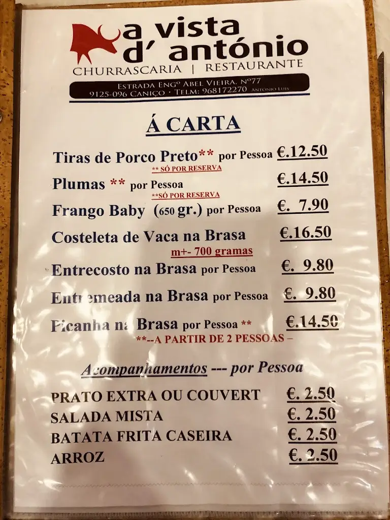 Menu_Vista Do Antônio Restaurant_Caniço_immagine_4