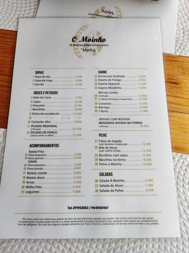 Menu_Restaurante O Moinho_Caniço_immagine_2