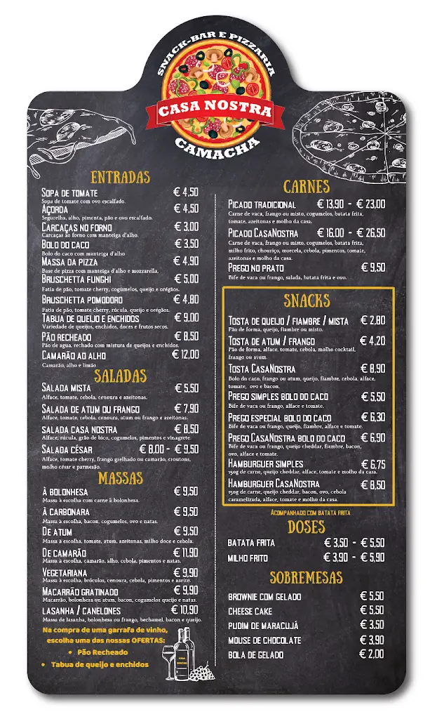 Menü_Snack-bar e Pizzaria CASA NOSTRA_Camacha_Bild_1