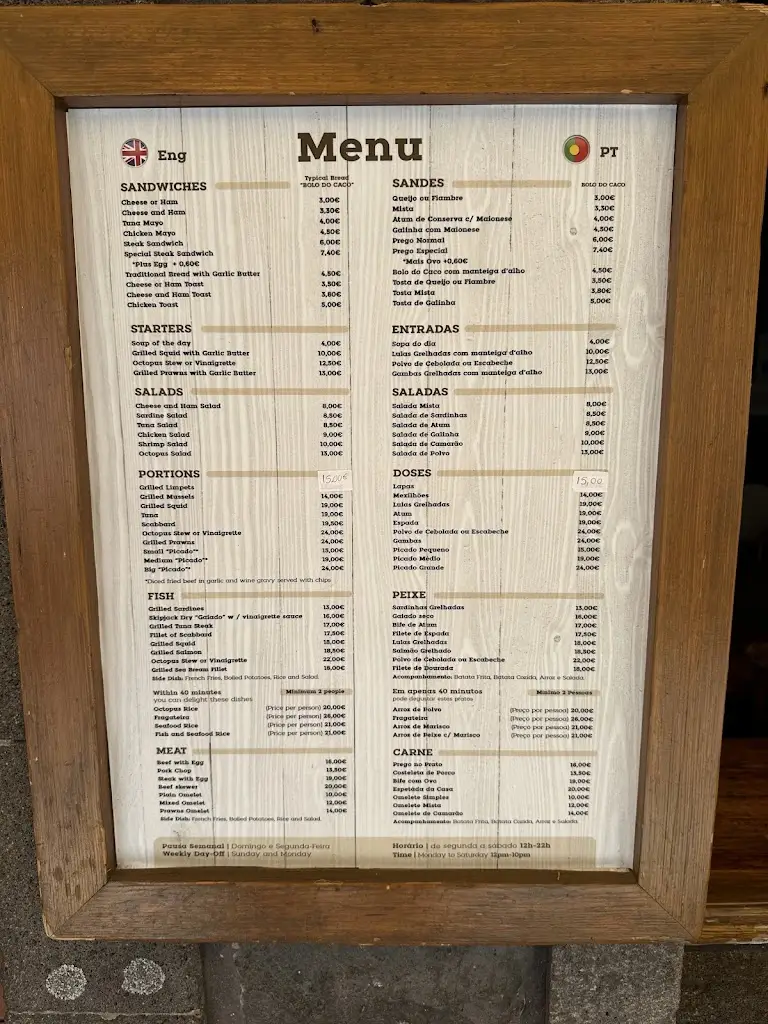 Menu_A Pipa restaurant & bar_Porto da Cruz_immagine_1