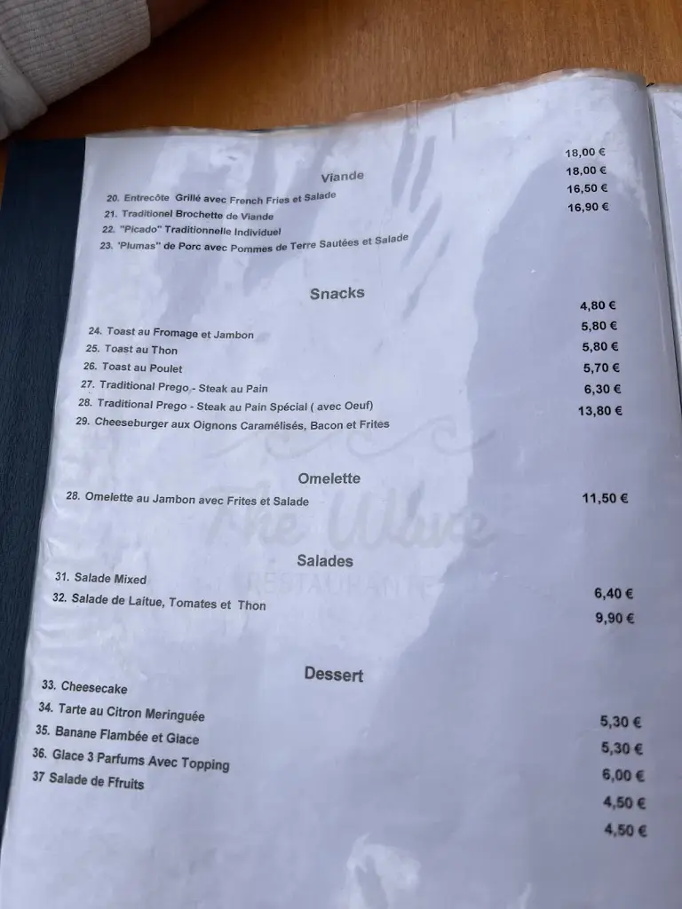 Menu_Restaurant Vila Bela_Porto da Cruz_immagine_1