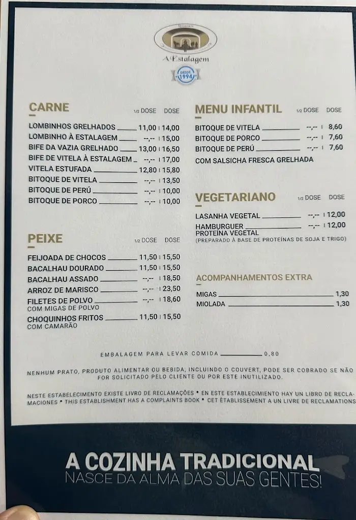 Menu_A Estalagem_Arronches_immagine_1