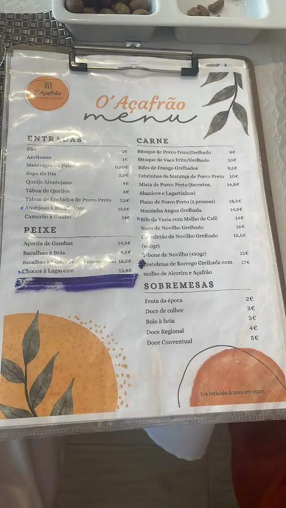 Menu_O’Açafrão_Alter do Chão_image_1