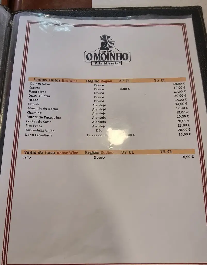 Menu_Snack Bar Moinho 