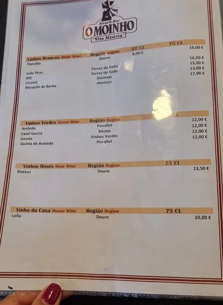 Menu_Snack Bar Moinho 