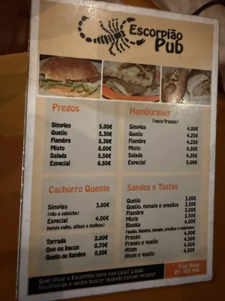 Menu_Snack Bar Escorpião_Porto Santo_immagine_1