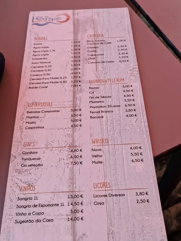 Menu_Bar do Henrique_Porto Santo_immagine_3