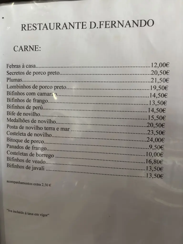 Menu_Restaurante D.Fernando_Ponte de Sor_image_1