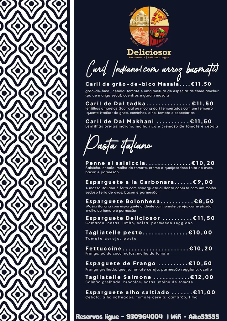 Menu_Deliciosor Bar e Restaurante Pizzeria I Indiano I Italiano I Bife_Ponte de Sor_image_2
