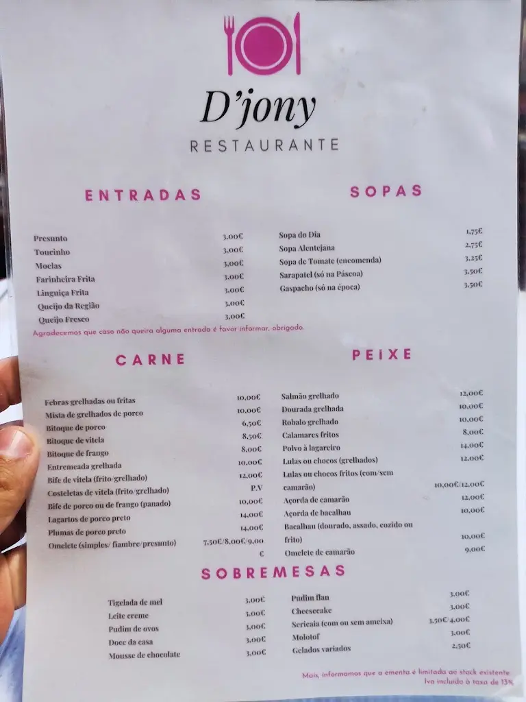 Menu_Djony_Castelo de Vide_immagine_1