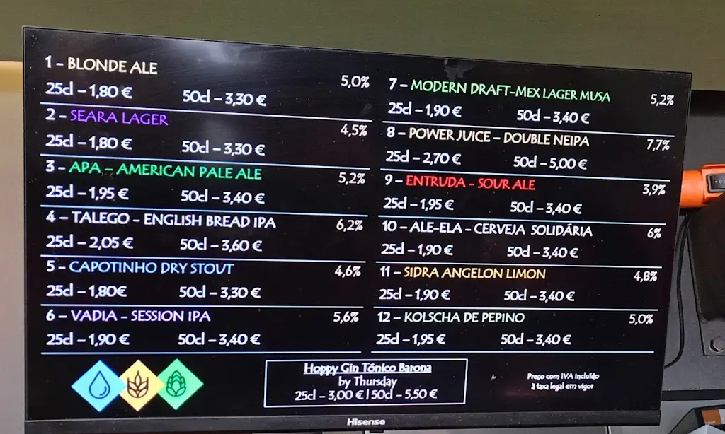 Menu_BARONA Craft Beer House_Castelo de Vide_immagine_1