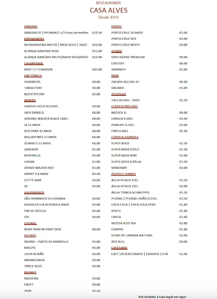 Menu_Restaurante Casa Alves_Águas Santas_immagine_1