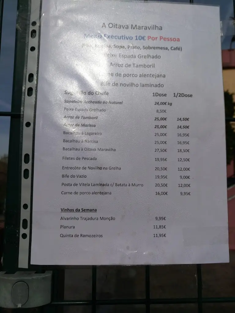 Menu_A Oitava Maravilha_Alfena_imagen_2