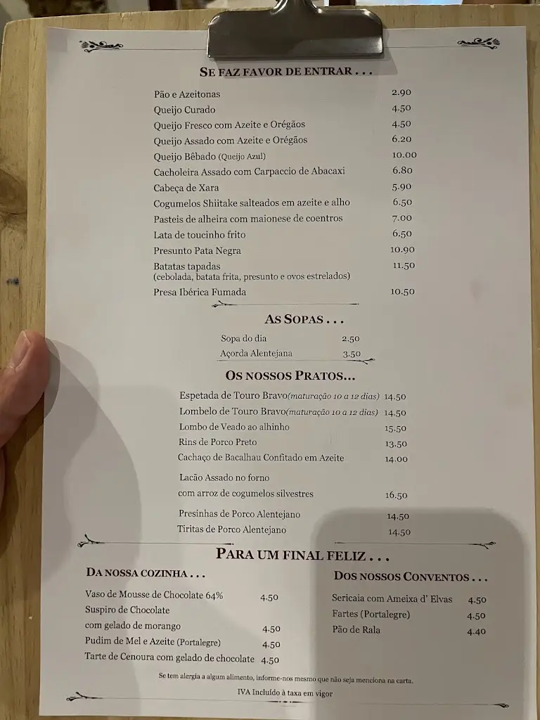 Menu_Solar do Forcado_Portalegre_image_1