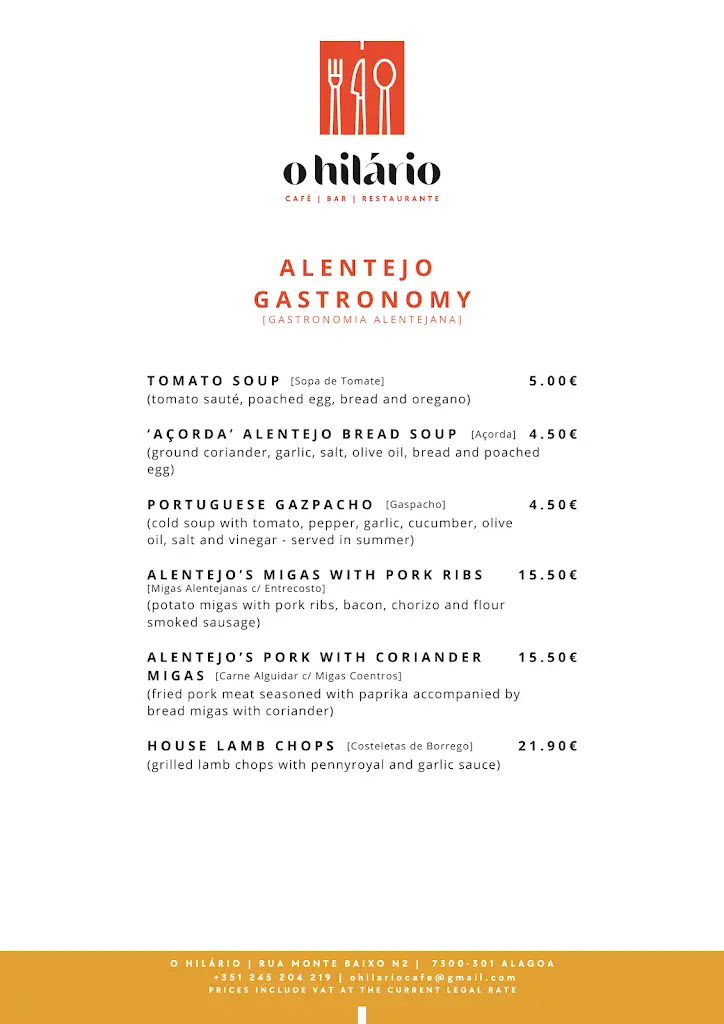Menu_Restaurante Hilário_Portalegre_immagine_1