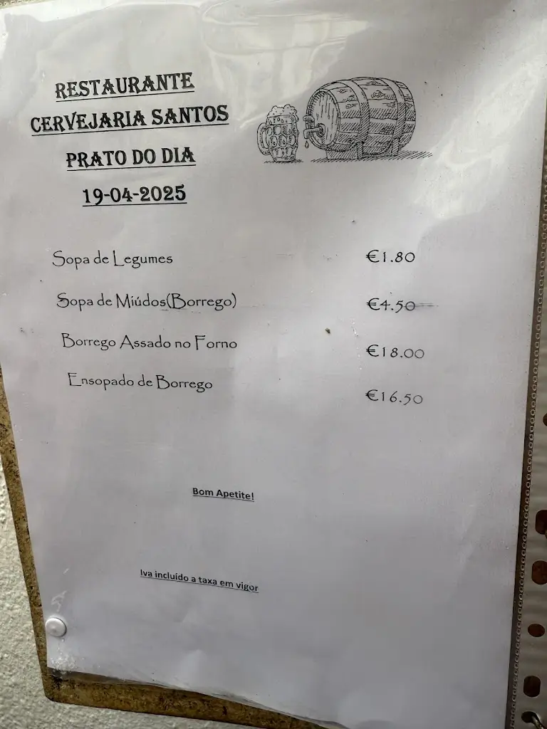 Menu_Cervejaria Santos_Portalegre_imagen_2