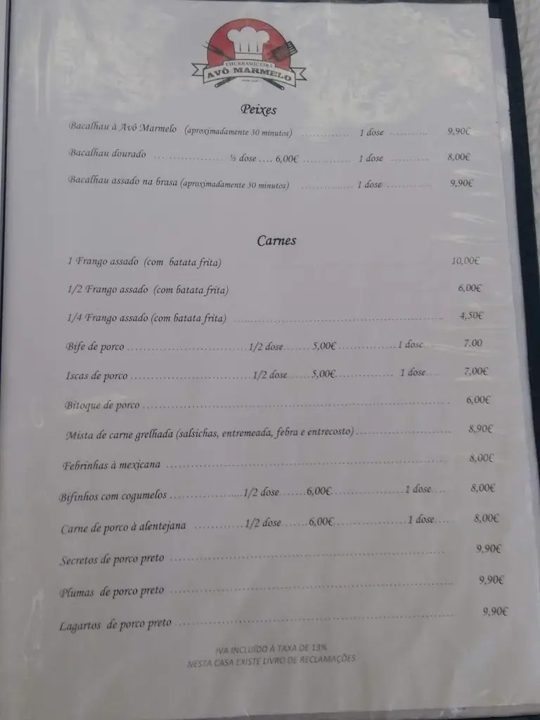 Menu_Restaurante Churrasqueira Avô Marmelo_Portalegre_imagen_4