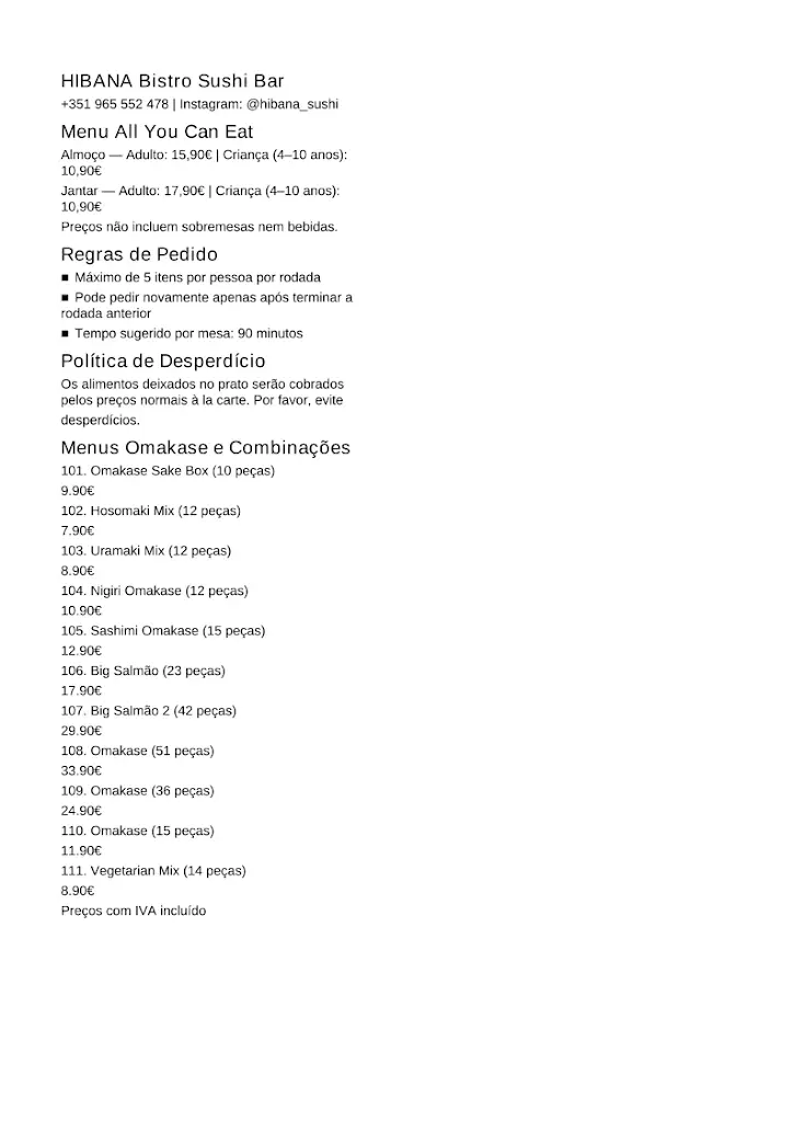 Menu_Hibana Bistro Sushi Bar_Portalegre_immagine_4