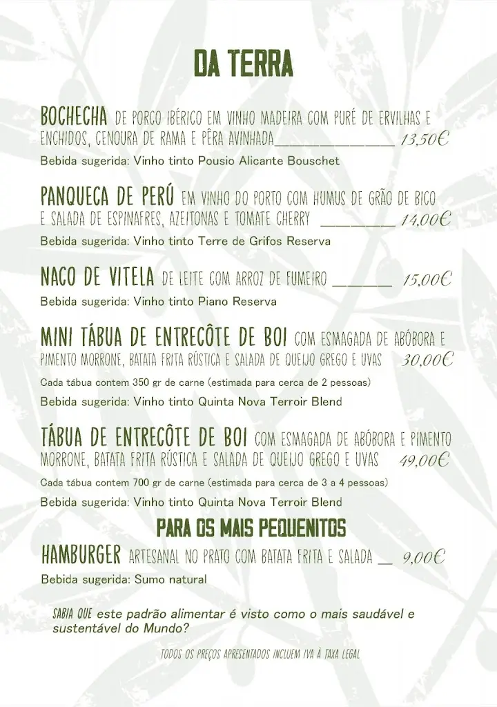 Menu_Huile D'Olive - Restaurante Mediterrâneo_Milheirós de Poiares_immagine_1