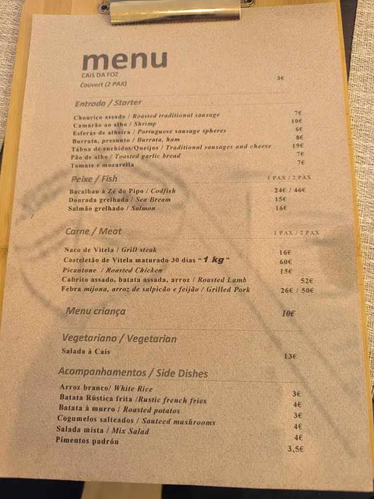 Menu_Cais da Foz_Foz do Douro_immagine_1