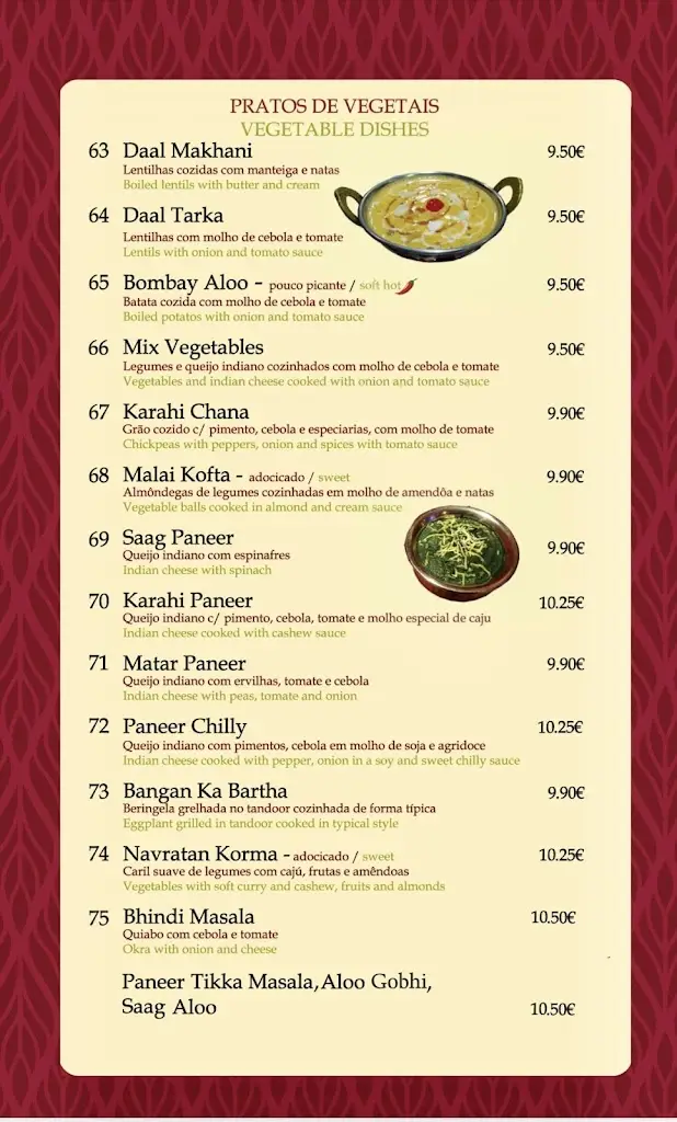 Menu_Raj Darbar Indian Restaurant_Castelões de Cepeda_immagine_2