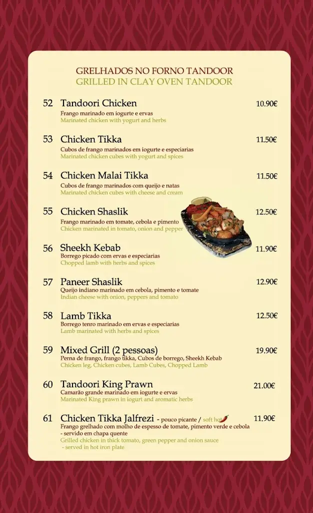 Menu_Raj Darbar Indian Restaurant_Castelões de Cepeda_immagine_4