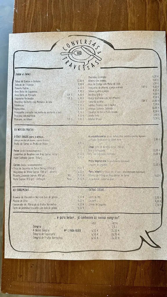 Menu_Conversas & Travessas Restaurante Wine Bar Tapas_Castelões de Cepeda_immagine_1
